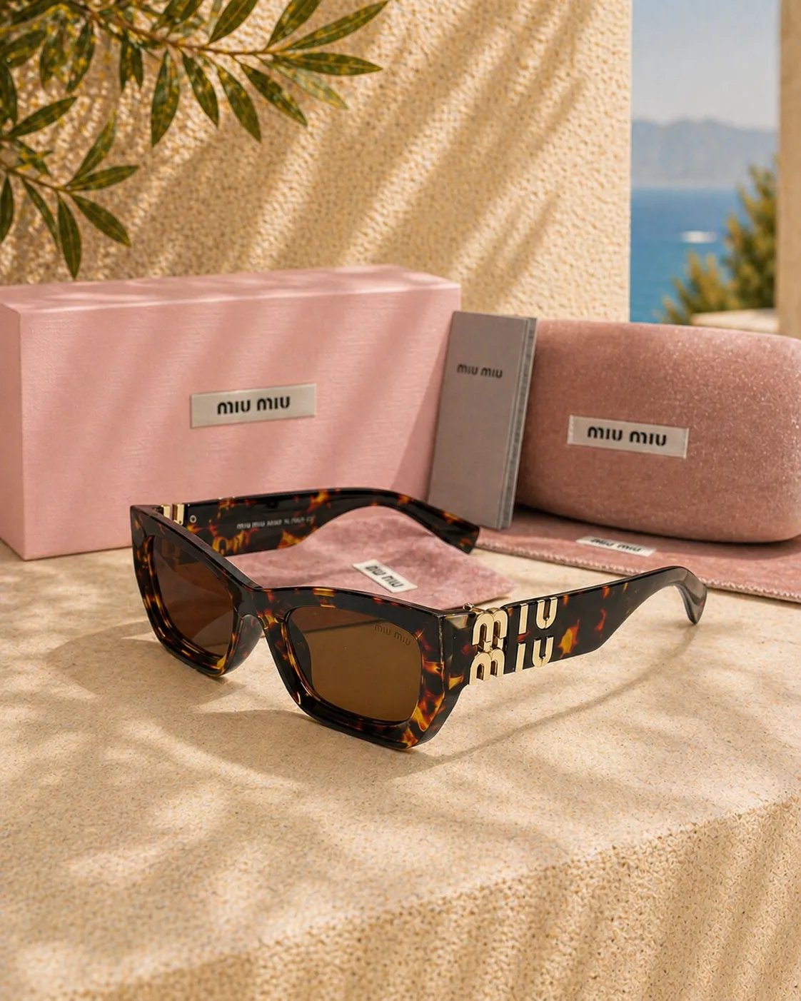 Miu Miu Miu Miu MU 09WS Honey Tortoiseshell Kadın Güneş Gözlüğü