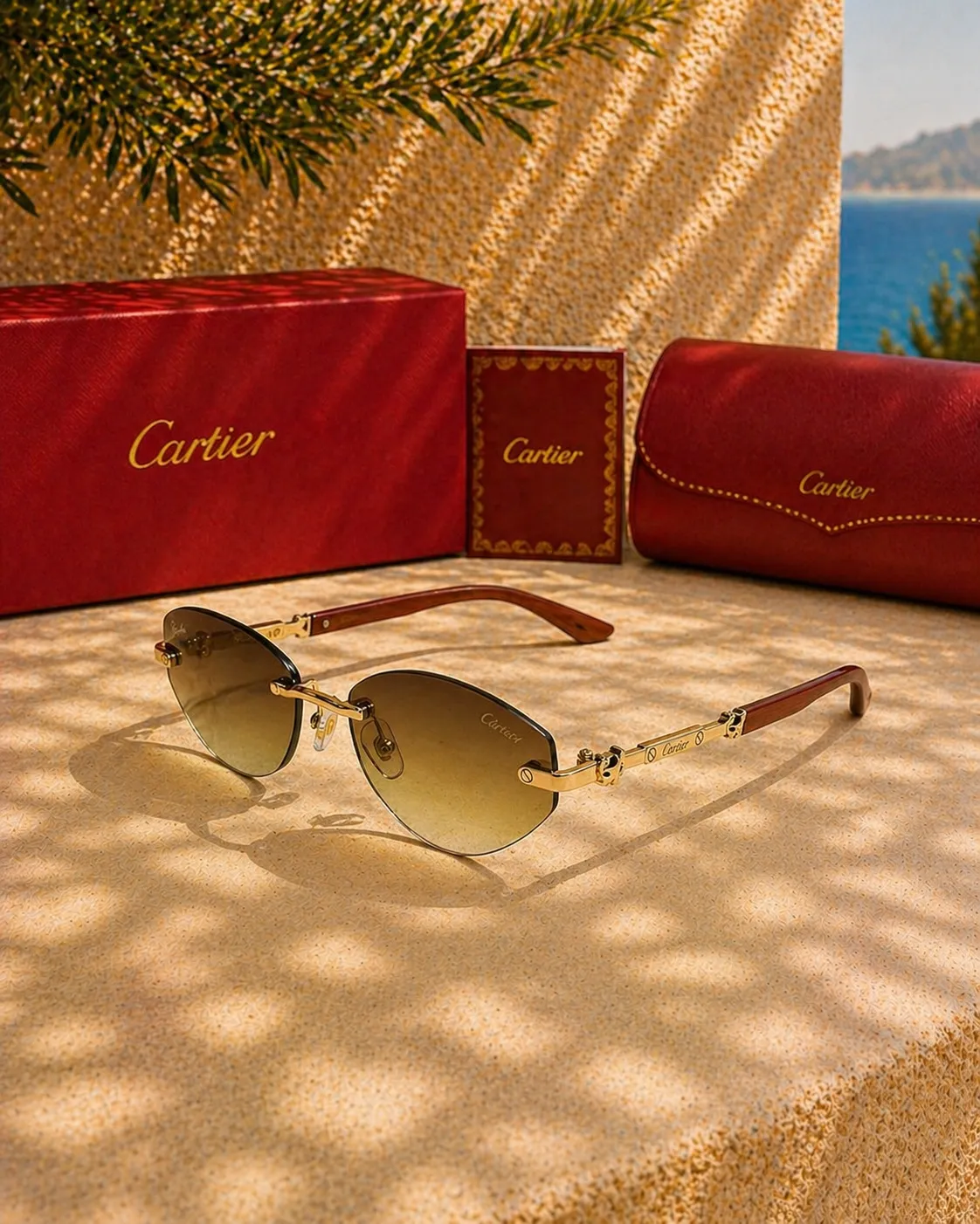 Cartier Cartier Rimless Degrade Camlı Unisex Güneş Gözlüğü