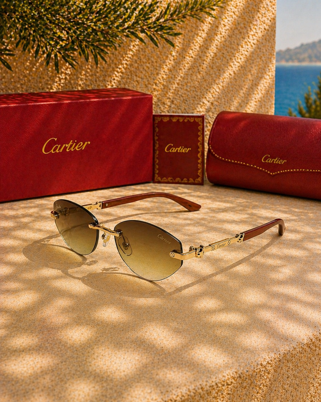 Cartier Cartier Rimless Degrade Camlı Unisex Güneş Gözlüğü