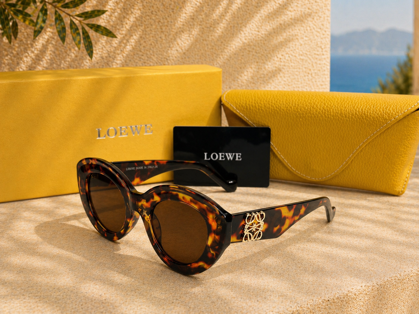Loewe Loewe Anagram 50mm Oval Tortoise Kadın Güneş Gözlüğü