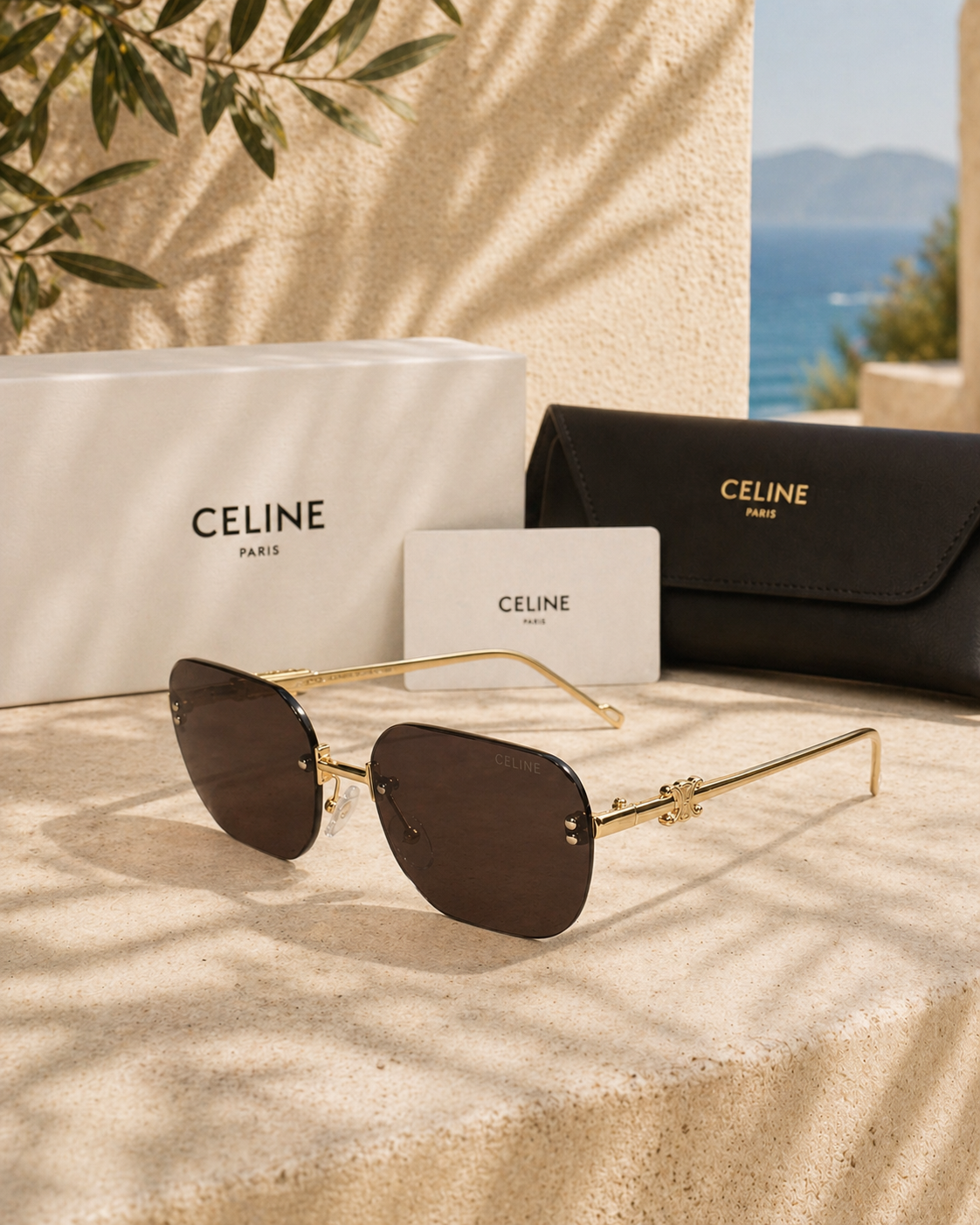 Celine Celine Altın Metal Çerçeveli Siyah Camlı Kadın Güneş Gözlüğü