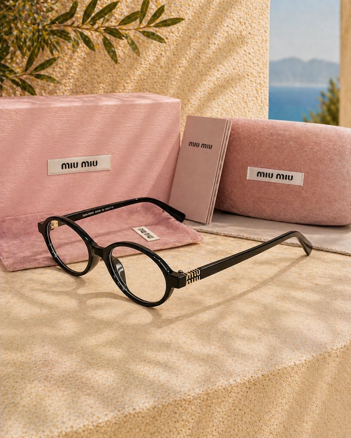 Miu Miu Miu Miu MU 01XV Regard Oval Siyah Kadın Optik Gözlük Çerçevesi