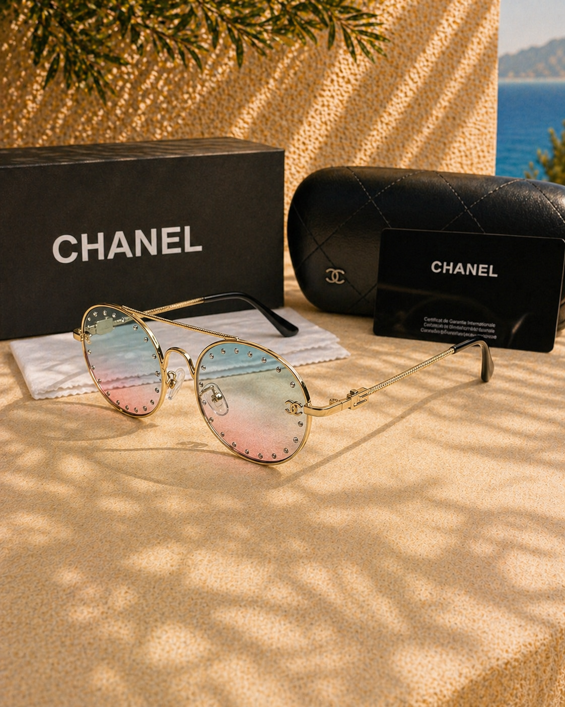 Chanel Chanel Strass Taş Detaylı Pilot Kadın Güneş Gözlüğü