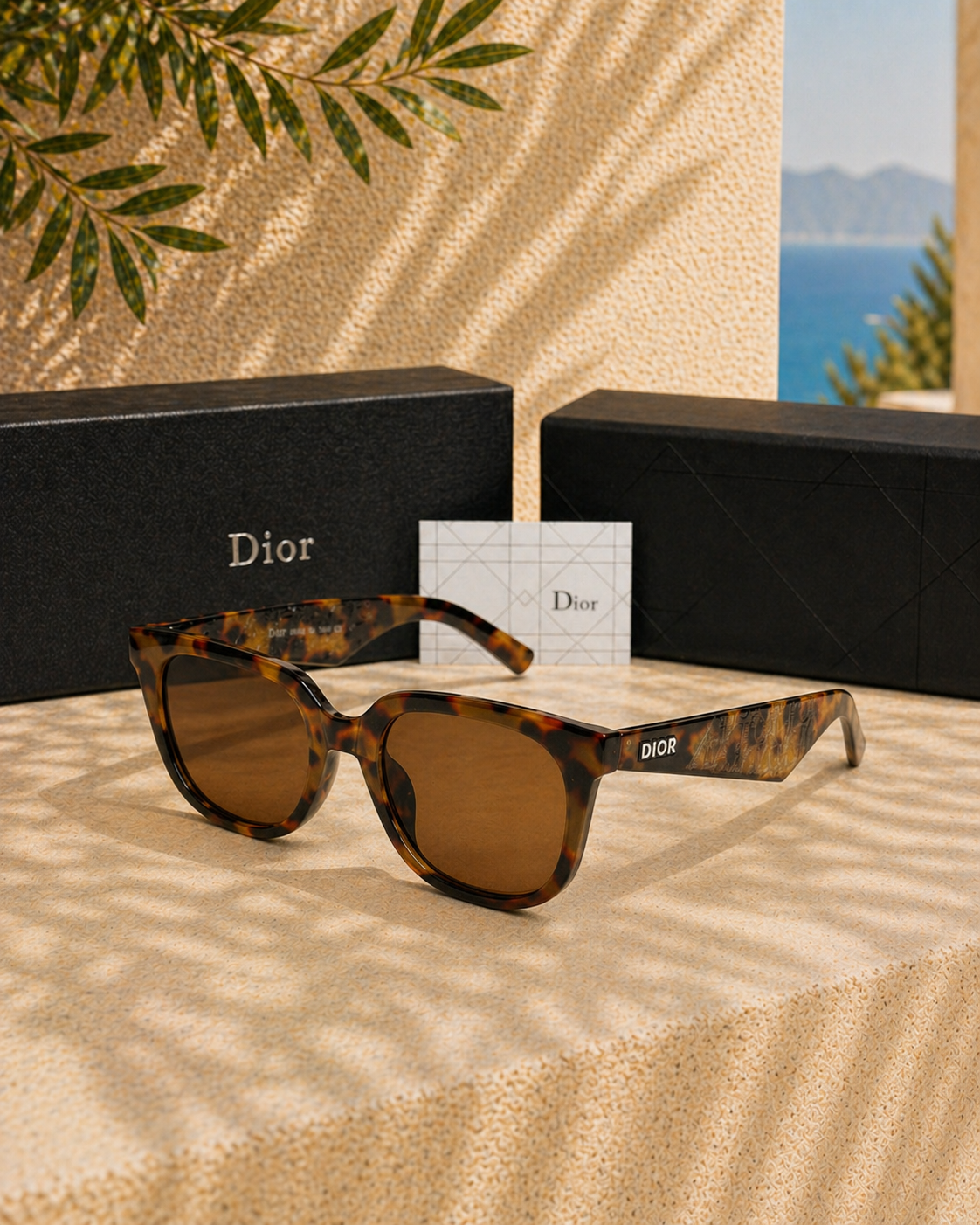 Dior Midnight S1I Tarzı Tortoise Desenli Kadın Güneş Gözlüğü
