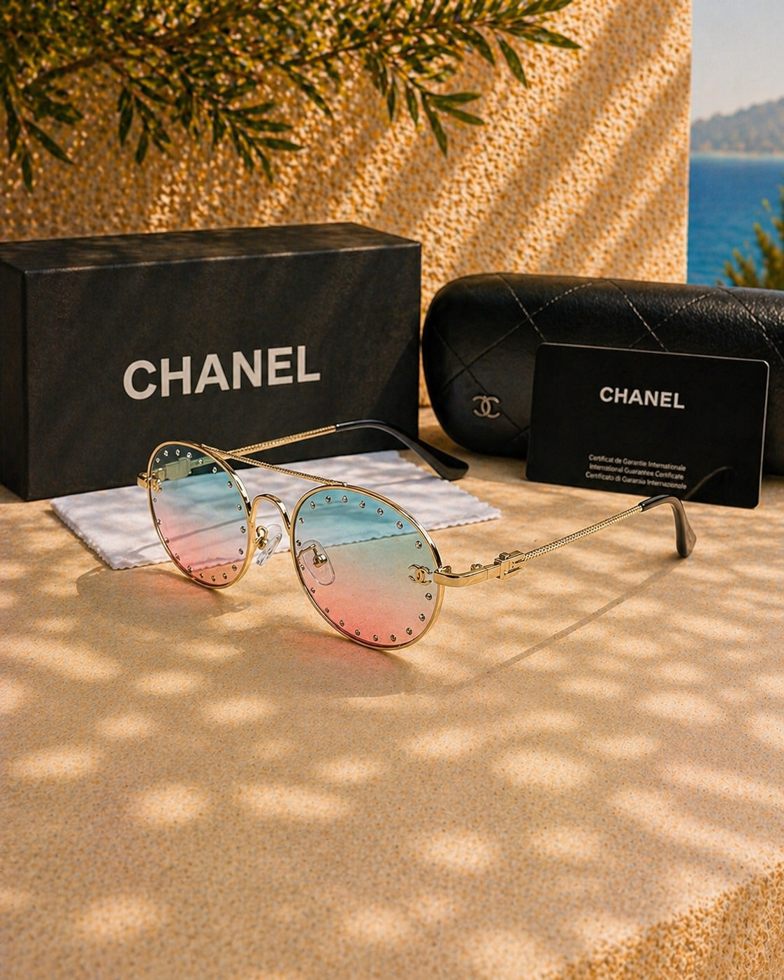 Chanel Strass Taş Detaylı Pilot Kadın Güneş Gözlüğü