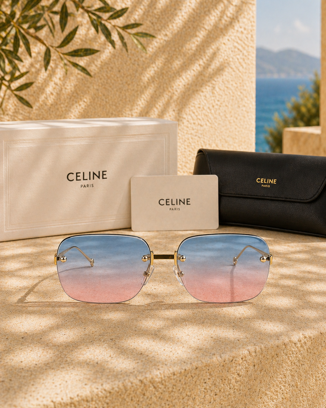 Celine Celine Triomphe  Rimless Degrade Kadın Güneş Gözlüğü