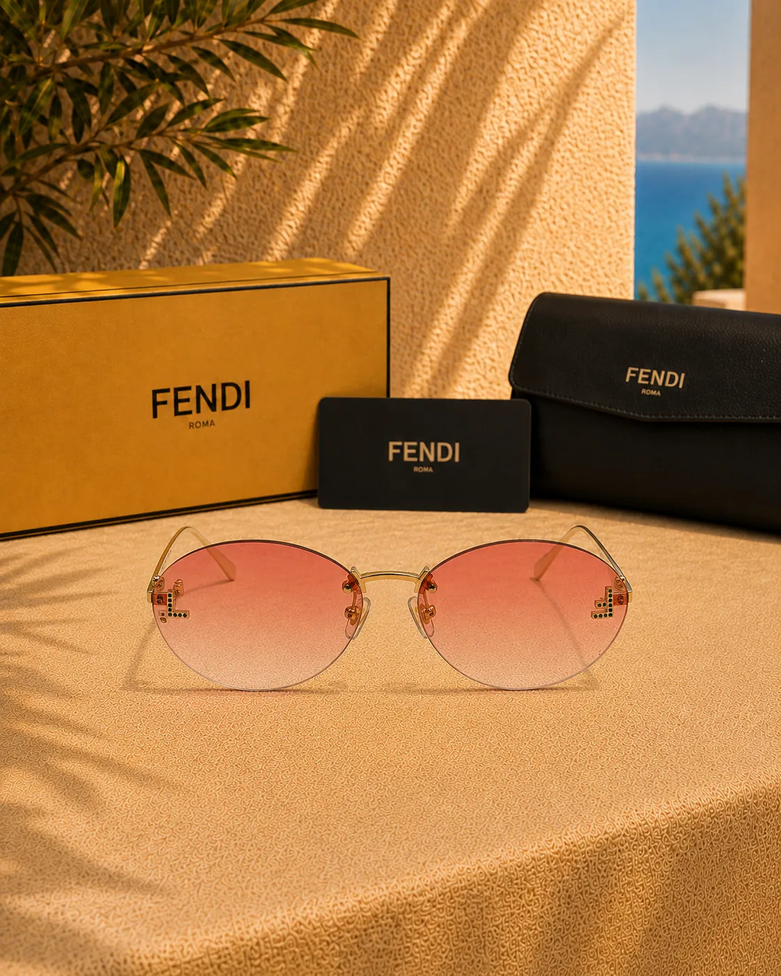 Fendi Fendi First Crystal Oval FE4075US Kadın Güneş Gözlüğü