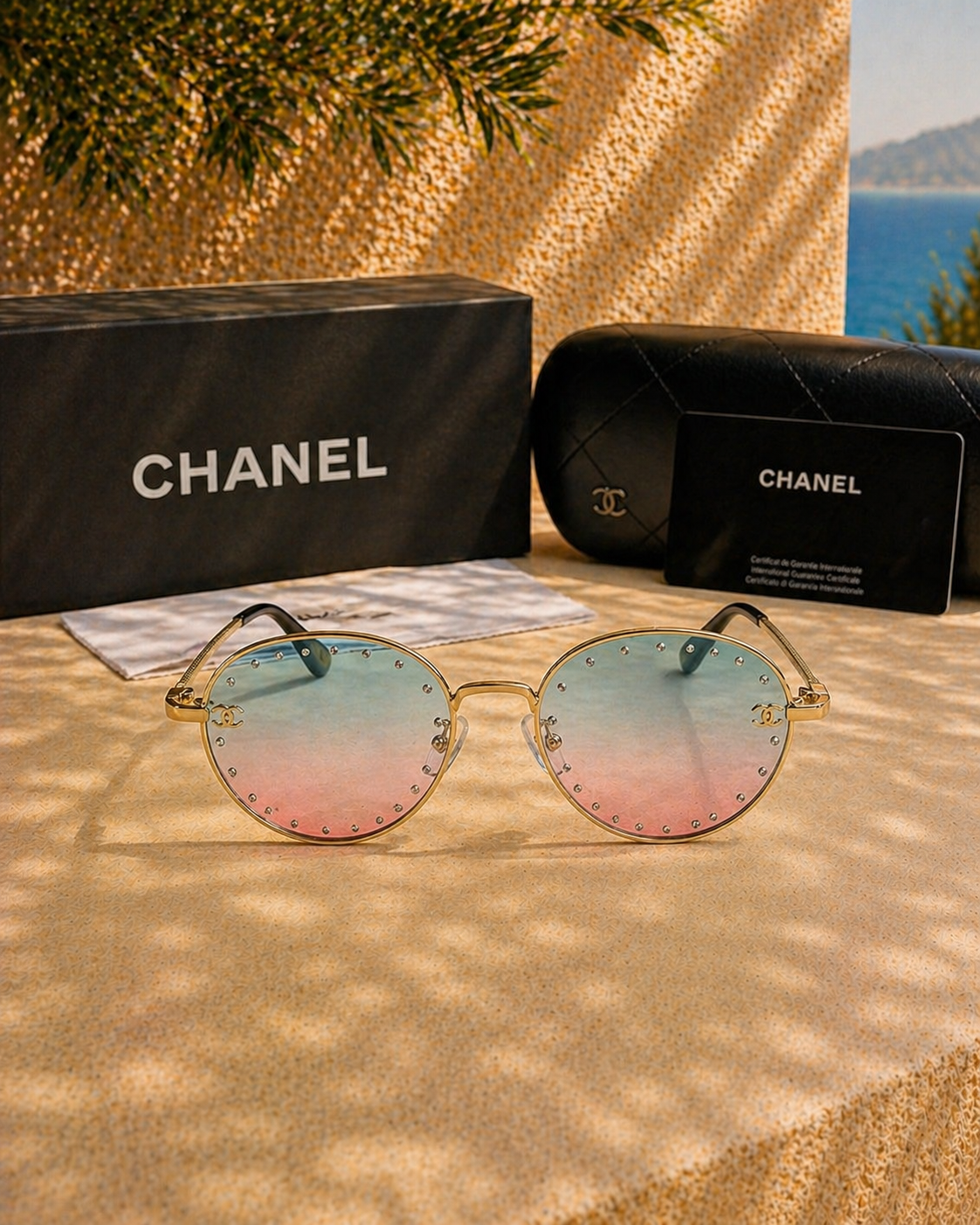 Chanel Chanel Strass Taş Detaylı Pilot Kadın Güneş Gözlüğü