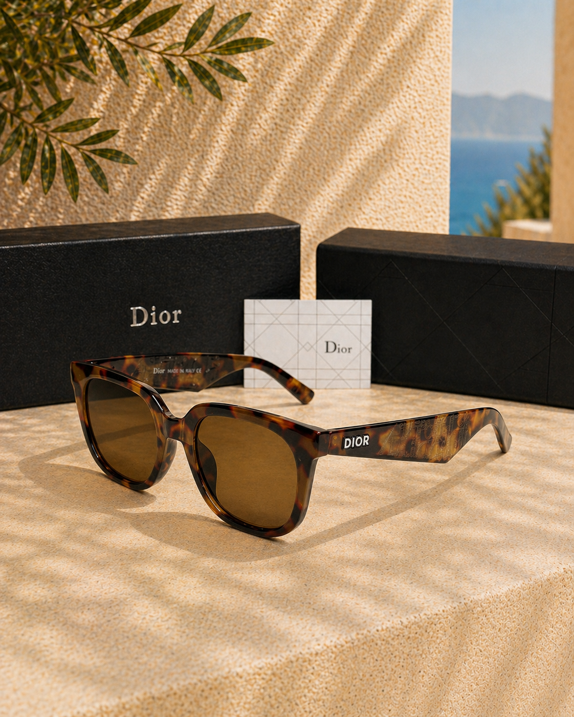 Dior Dior Midnight S1I Tarzı Tortoise Desenli Kadın Güneş Gözlüğü