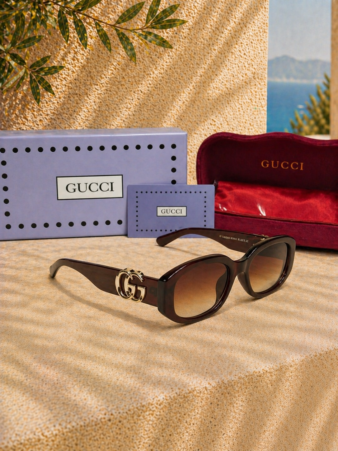 Gucci Gucci Double G Logolu Tortoise Kadın Güneş Gözlüğü