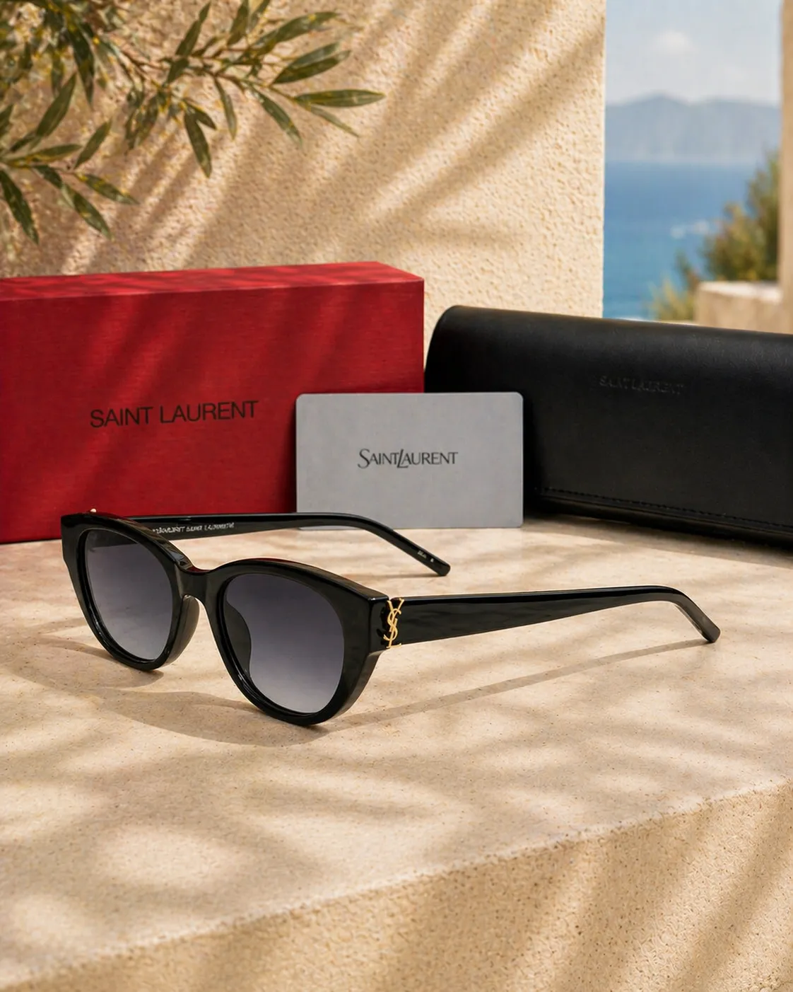 Saint Laurent Saint Laurent SL M115 002 YSL Logolu Cat-Eye Kadın Güneş Gözlüğü