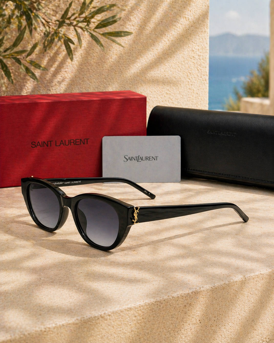 Saint Laurent Saint Laurent SL M115 002 YSL Logolu Cat-Eye Kadın Güneş Gözlüğü