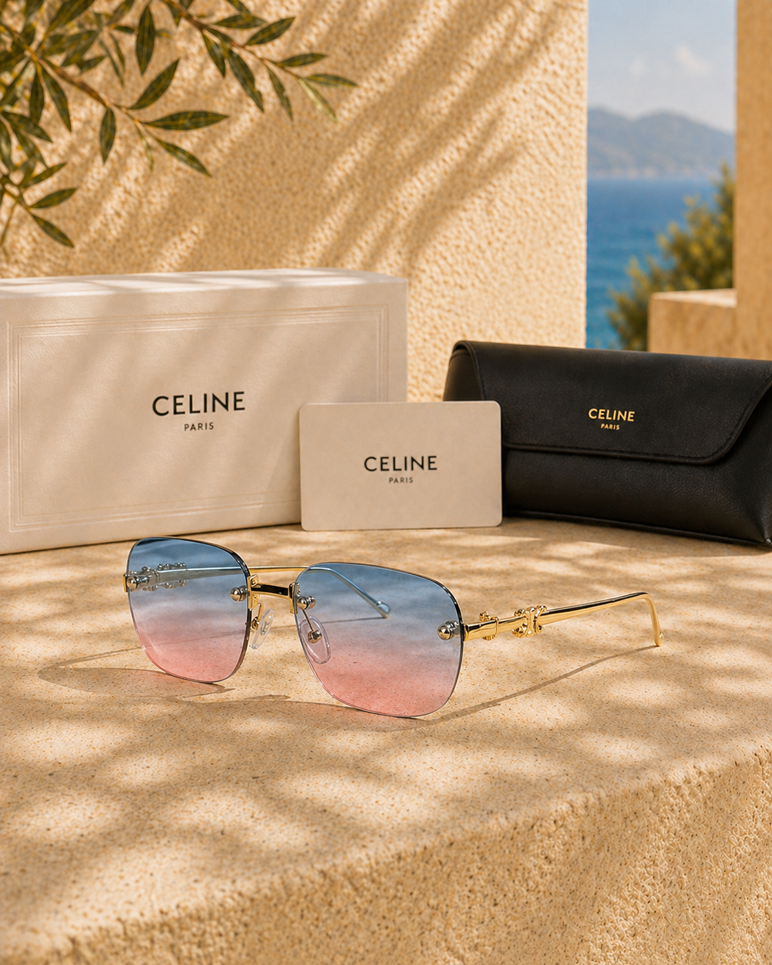 Celine Celine Triomphe  Rimless Degrade Kadın Güneş Gözlüğü