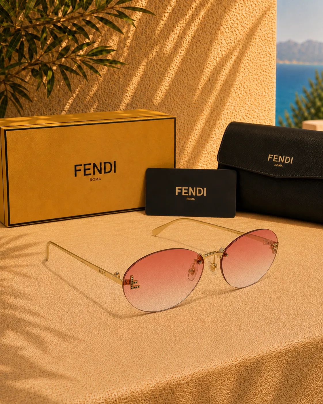 Fendi Fendi First Crystal Oval FE4075US Kadın Güneş Gözlüğü
