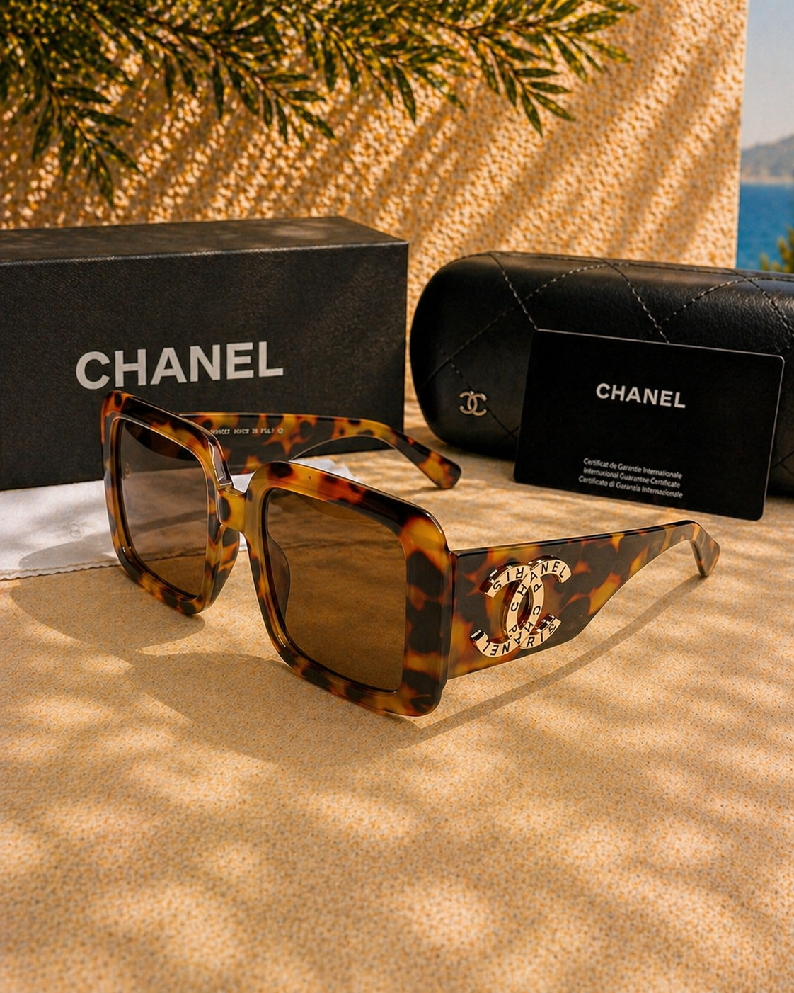 Chanel Kalın Asetat Kare Kadın Güneş Gözlüğü