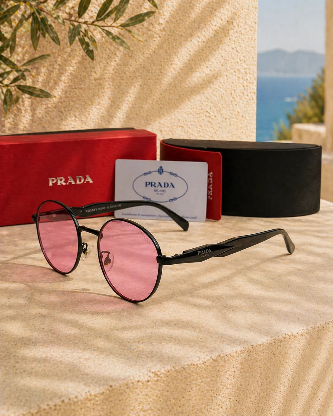 Prada Prada PR 65ZS 1AB03Z 55 Pembe Camlı Kadın Güneş Gözlüğü