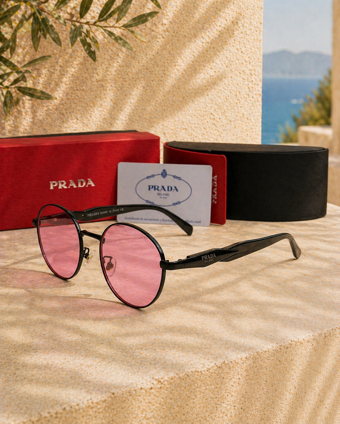 Prada PR 65ZS 1AB03Z 55 Pembe Camlı Kadın Güneş Gözlüğü