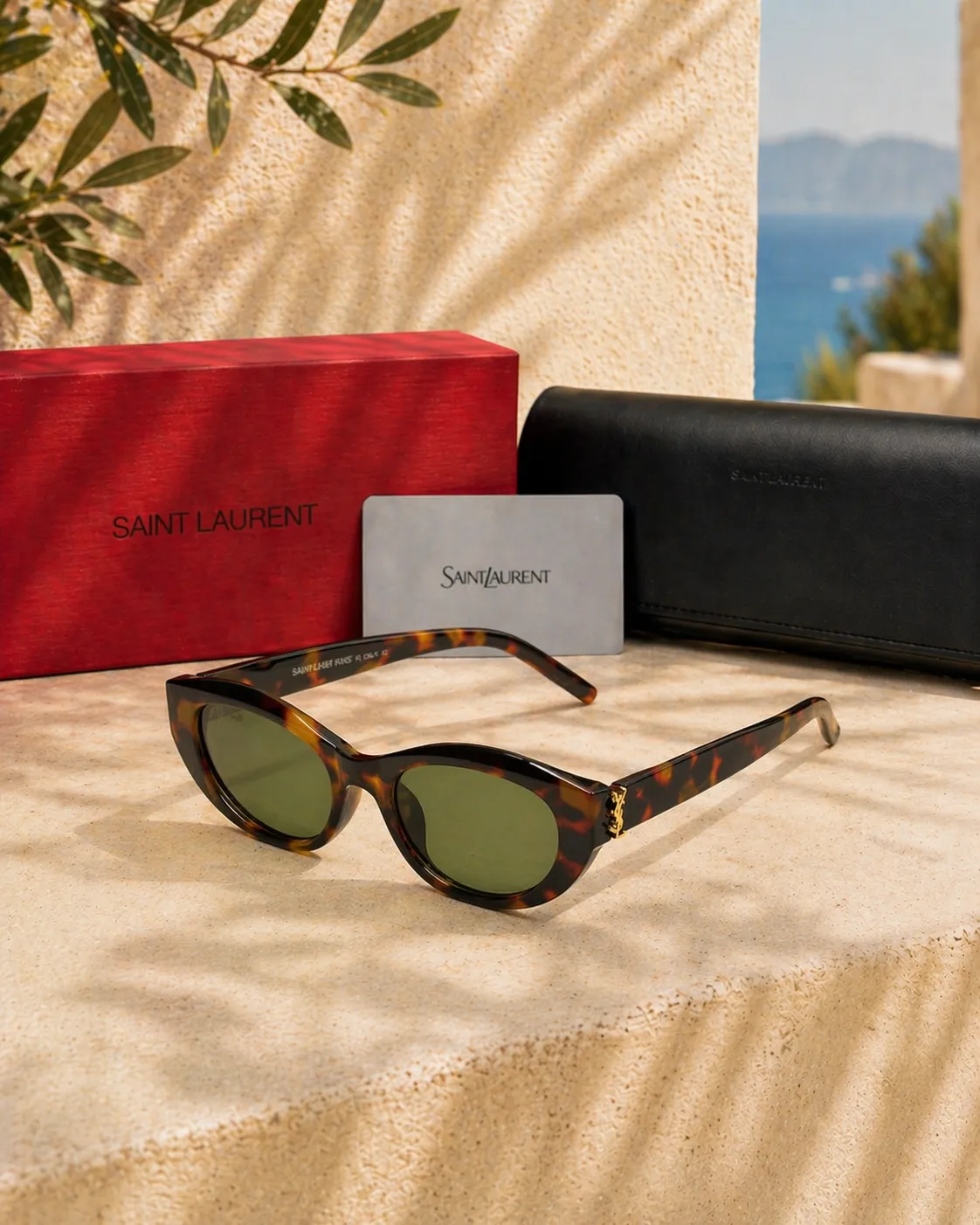 Saint Laurent Saint Laurent SL M115 003 Havana Cat-Eye Kadın Güneş Gözlüğü