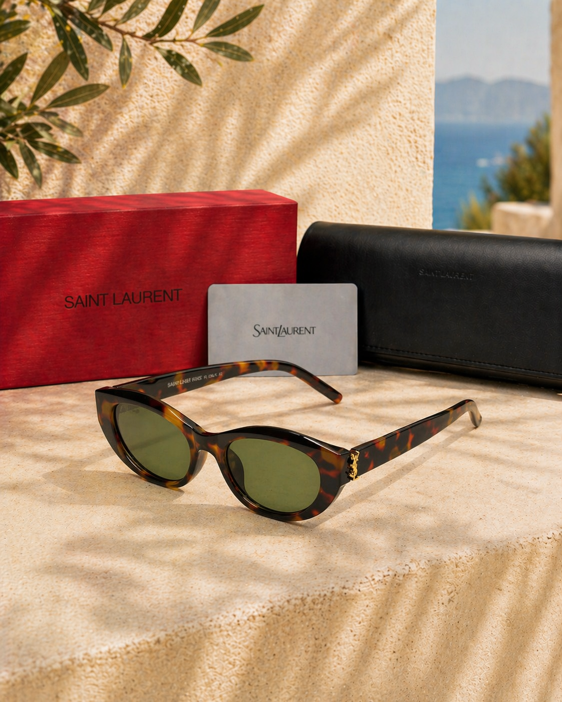 Saint Laurent Saint Laurent SL M115 003 Havana Cat-Eye Kadın Güneş Gözlüğü