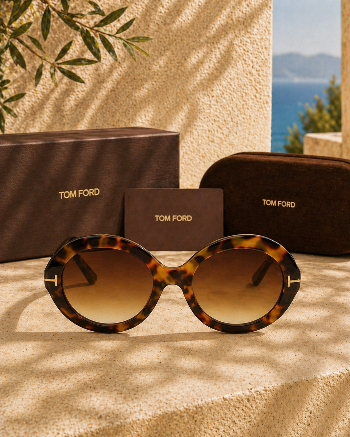 Tom Ford T Logolu Oversized Yuvarlak Kadın Güneş Gözlüğü