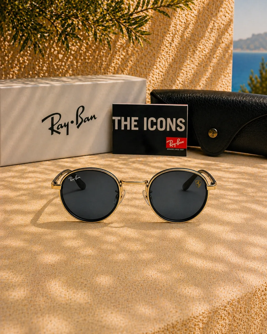 Ray Ban Ray-Ban Scuderia Ferrari Yuvarlak Siyah Unisex Güneş Gözlüğü