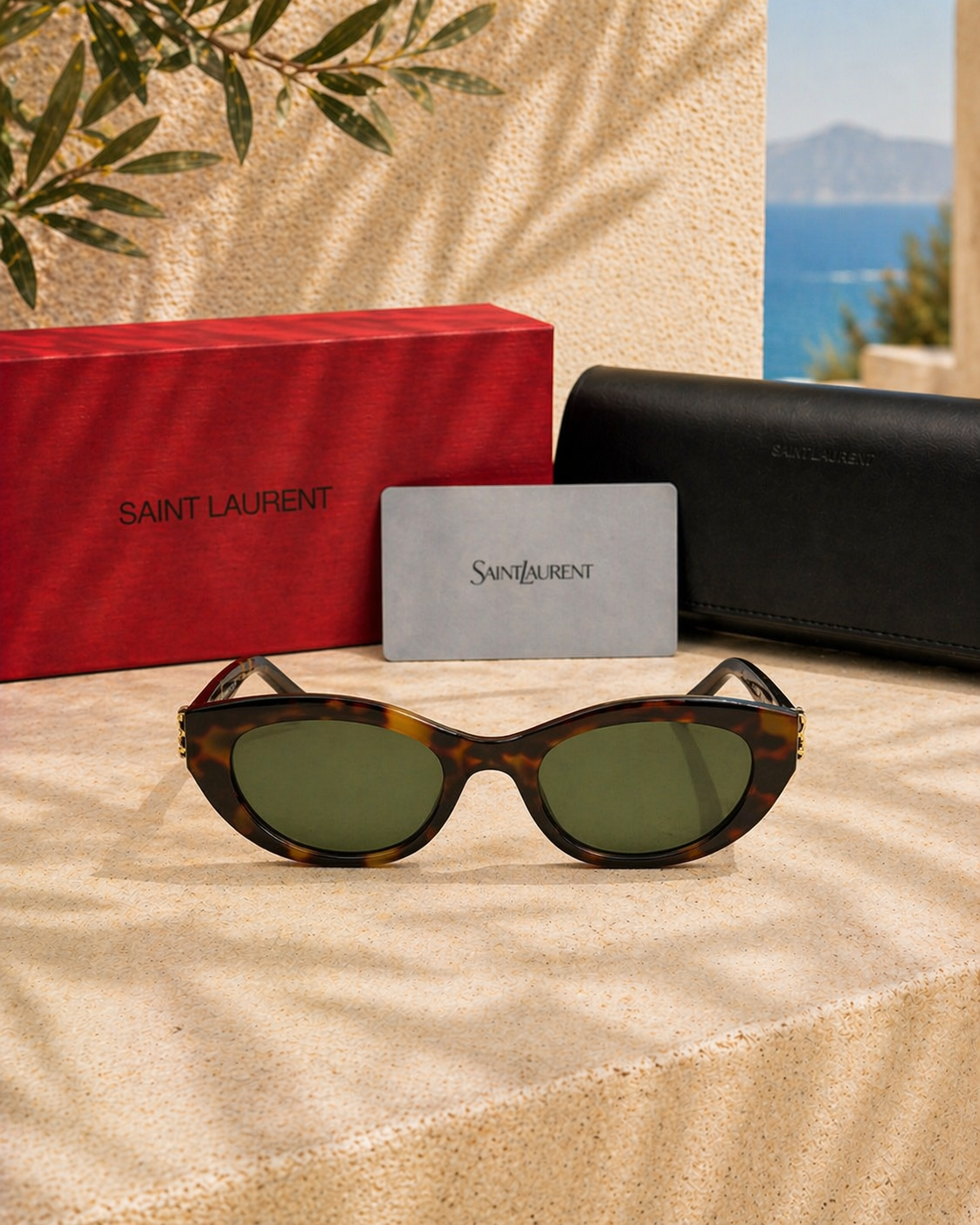 Saint Laurent Saint Laurent SL M115 003 Havana Cat-Eye Kadın Güneş Gözlüğü