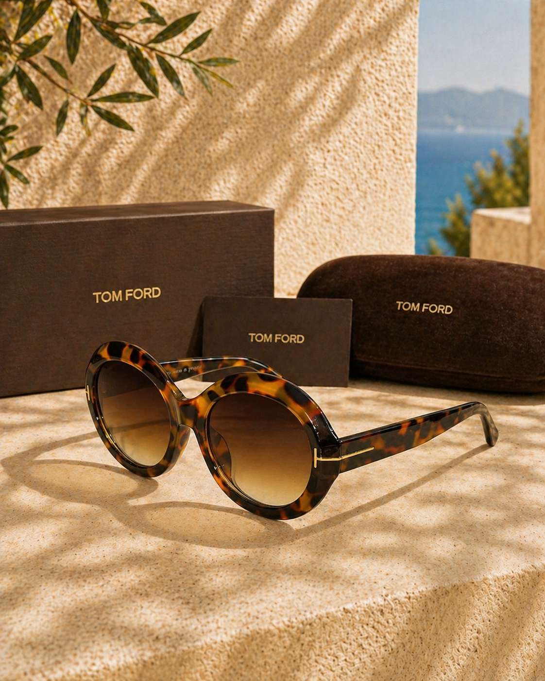 TOM FORD Tom Ford T Logolu Oversized Yuvarlak Kadın Güneş Gözlüğü