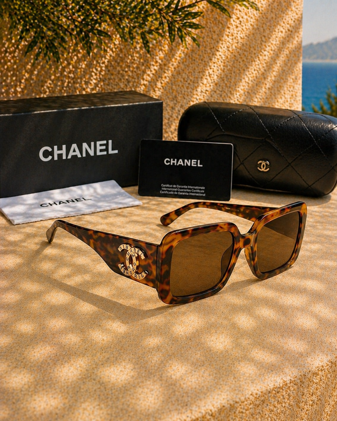 Chanel Chanel Kalın Asetat Kare Kadın Güneş Gözlüğü