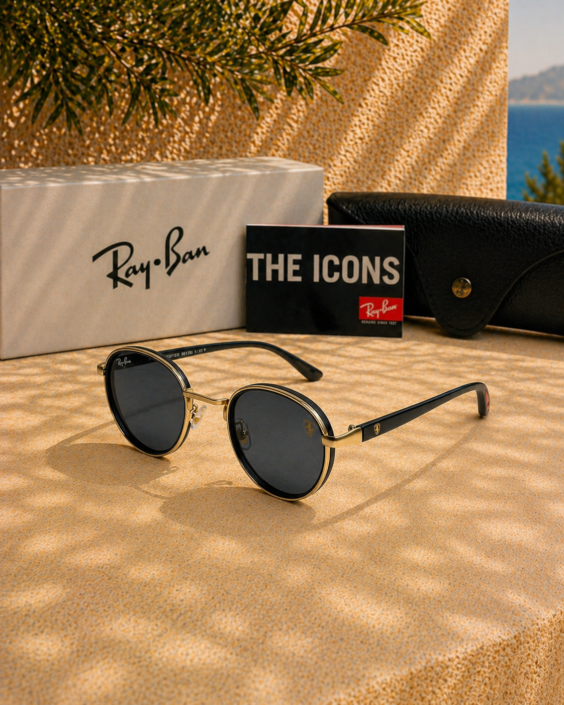 Ray Ban Ray-Ban Scuderia Ferrari Yuvarlak Siyah Unisex Güneş Gözlüğü