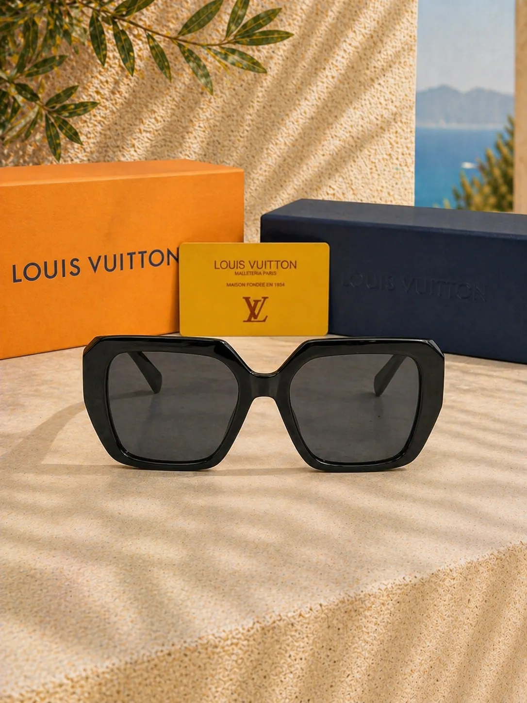 Louis Vuitton Louis Vuitton LV Initials Logolu Siyah Kare Kadın Güneş Gözlüğü