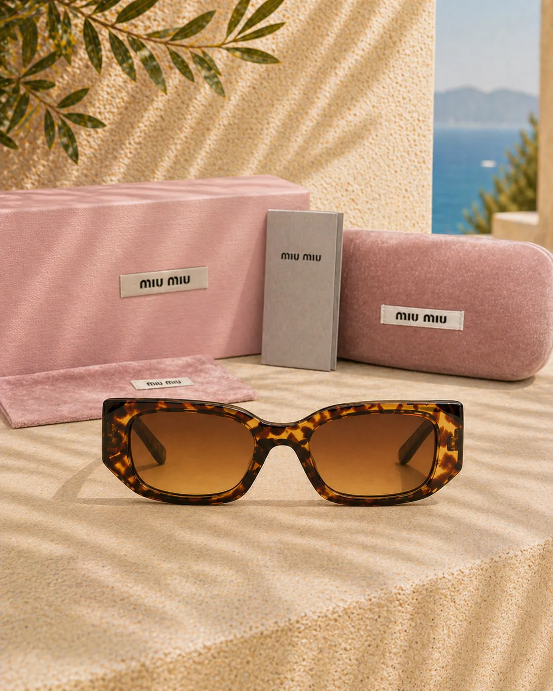 Miu Miu Miu Miu MU 09WS Honey Tortoiseshell Kadın Güneş Gözlüğü