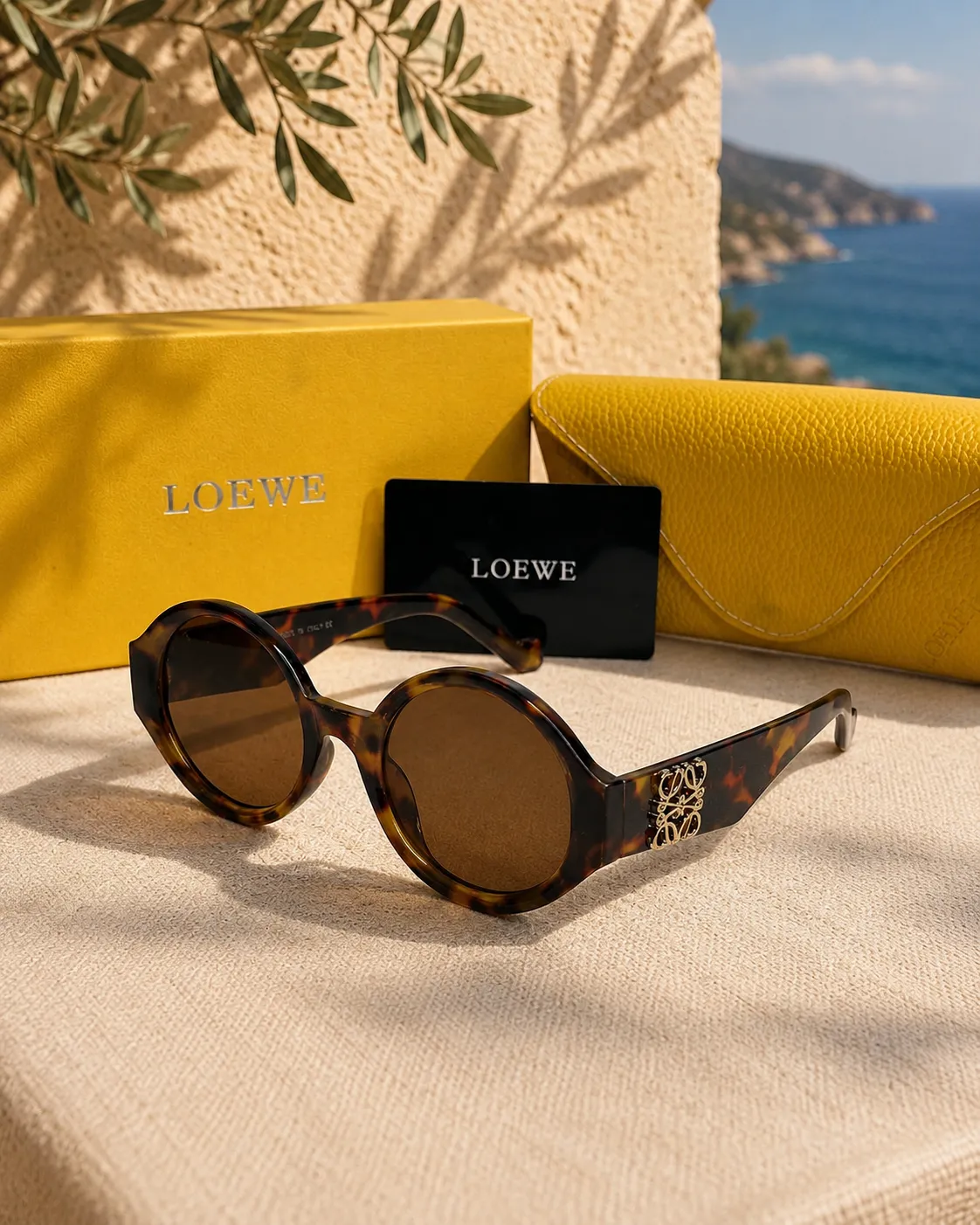 Loewe Loewe Story Round Kaplumbağa Desenli Yuvarlak Güneş Gözlüğü
