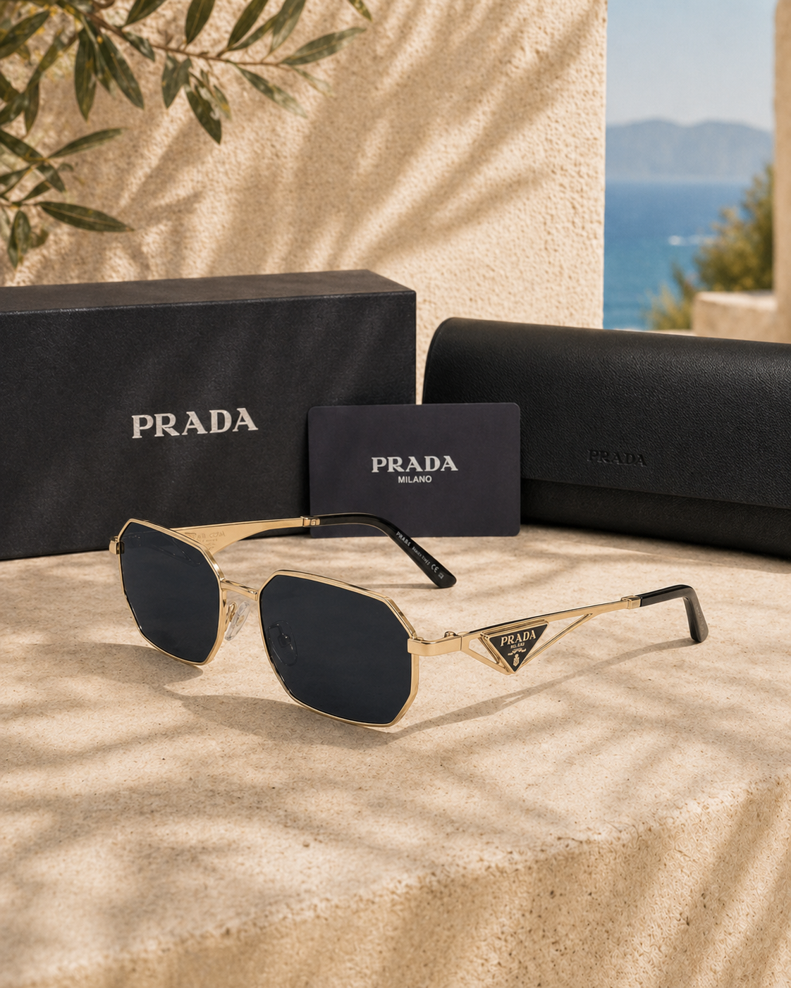 Prada Prada PR A51S / SPR A51 Üçgen Logolu Metal Kadın Güneş Gözlüğü