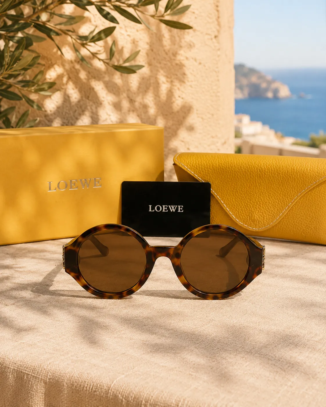 Loewe Loewe Story Round Kaplumbağa Desenli Yuvarlak Güneş Gözlüğü