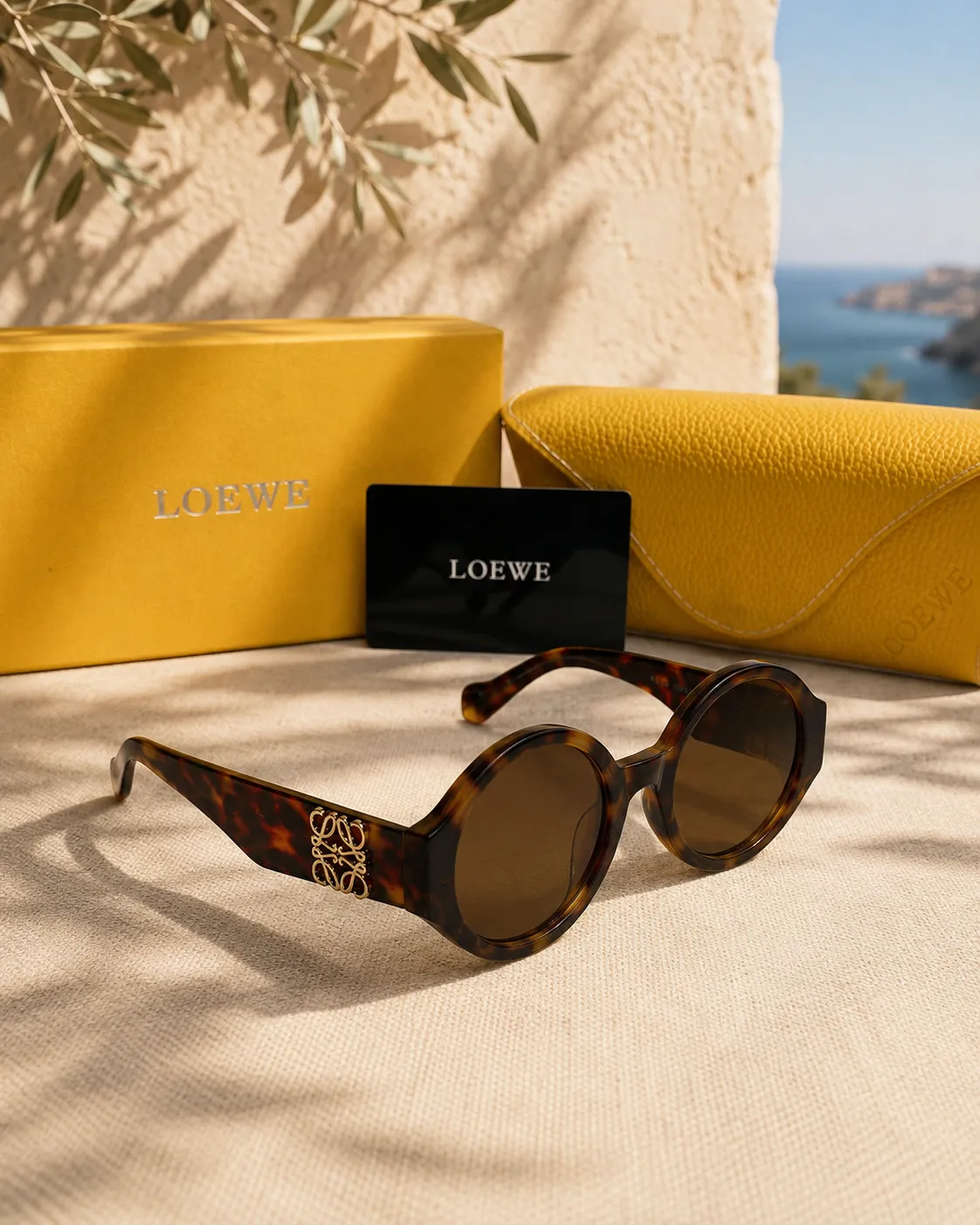 Loewe Loewe Story Round Kaplumbağa Desenli Yuvarlak Güneş Gözlüğü