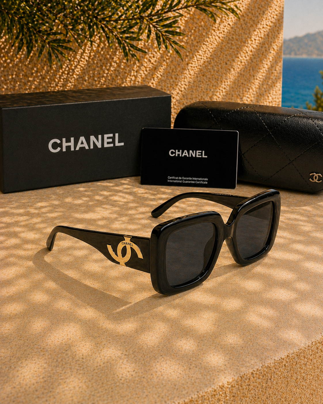 Chanel Chanel İkonik  CC Logolu Siyah Kare Kadın Güneş Gözlüğü