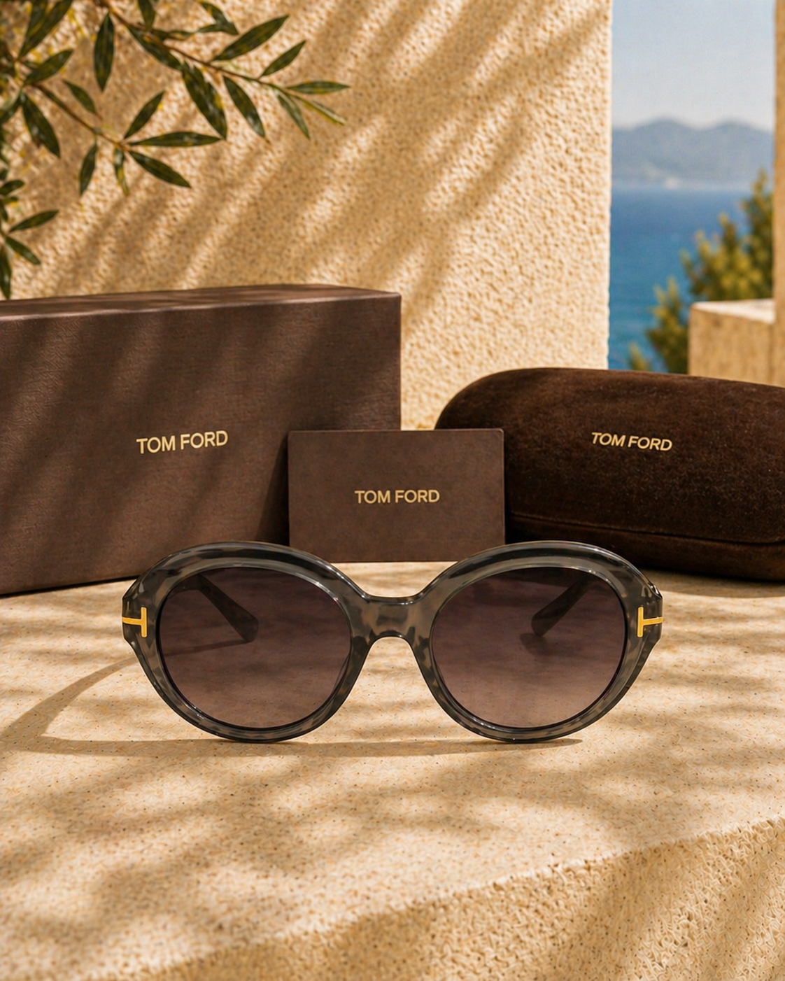 TOM FORD Tom Ford T Logolu Oversized Yuvarlak/Kelebek Kadın Güneş Gözlüğü