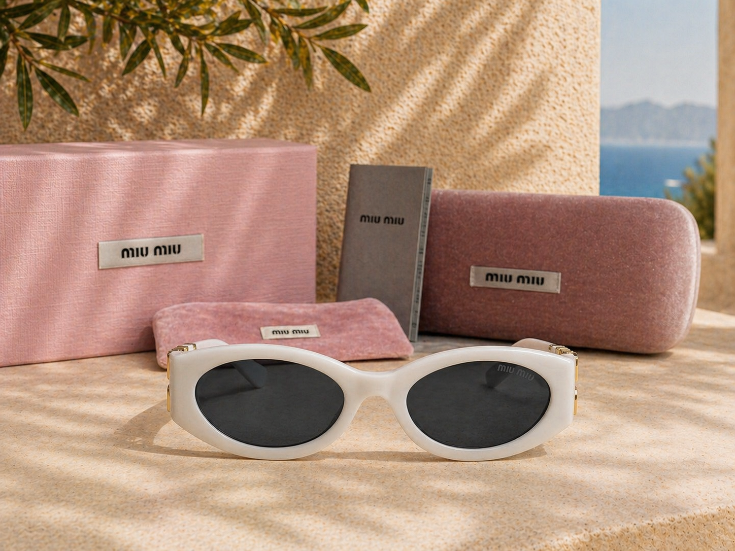 Miu Miu Regard SMU04Z Beyaz Oval Kadın Güneş Gözlüğü