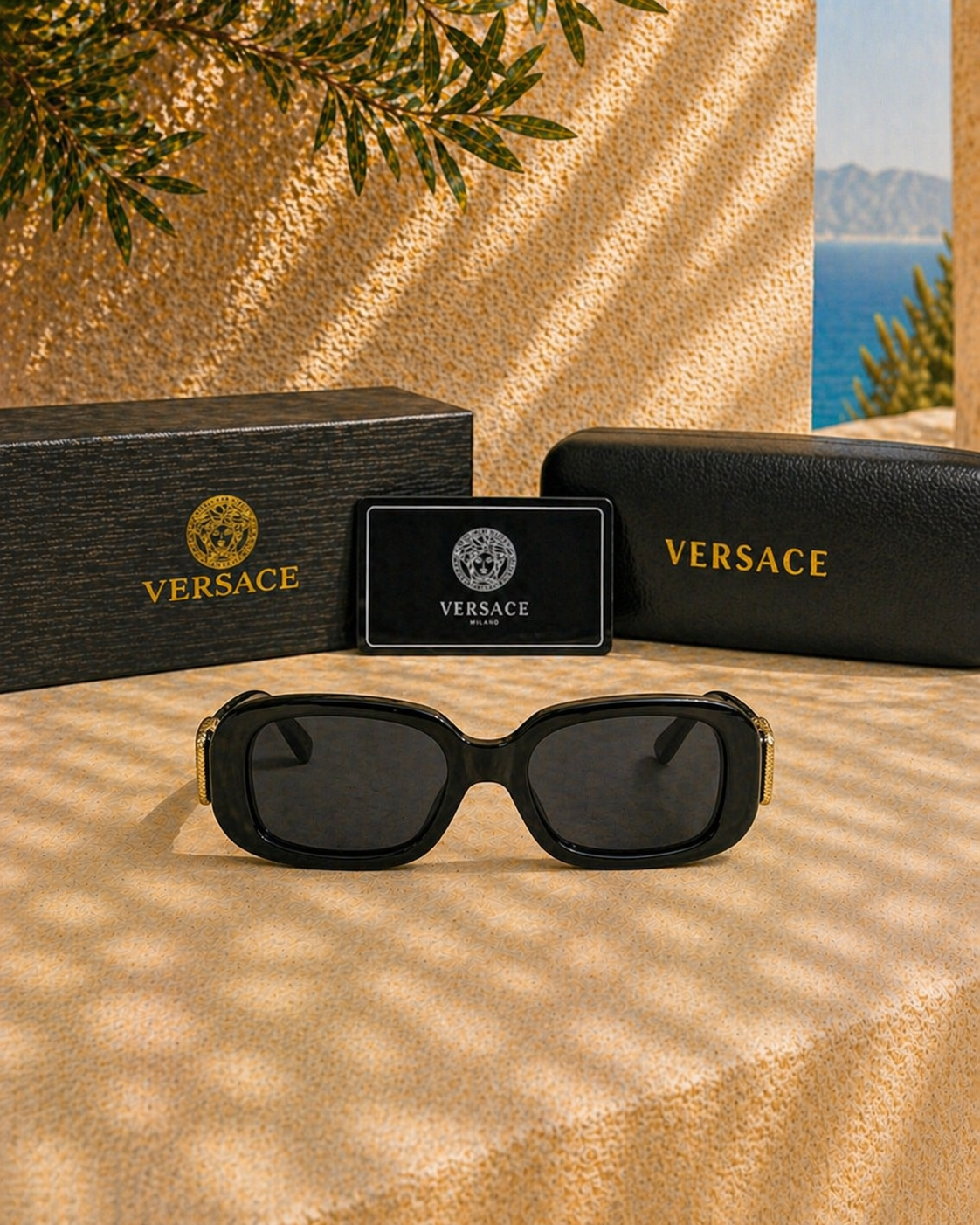 Versace Versace Biggie VE4361 GB1/87 Medusa Detaylı Unisex Güneş Gözlüğü
