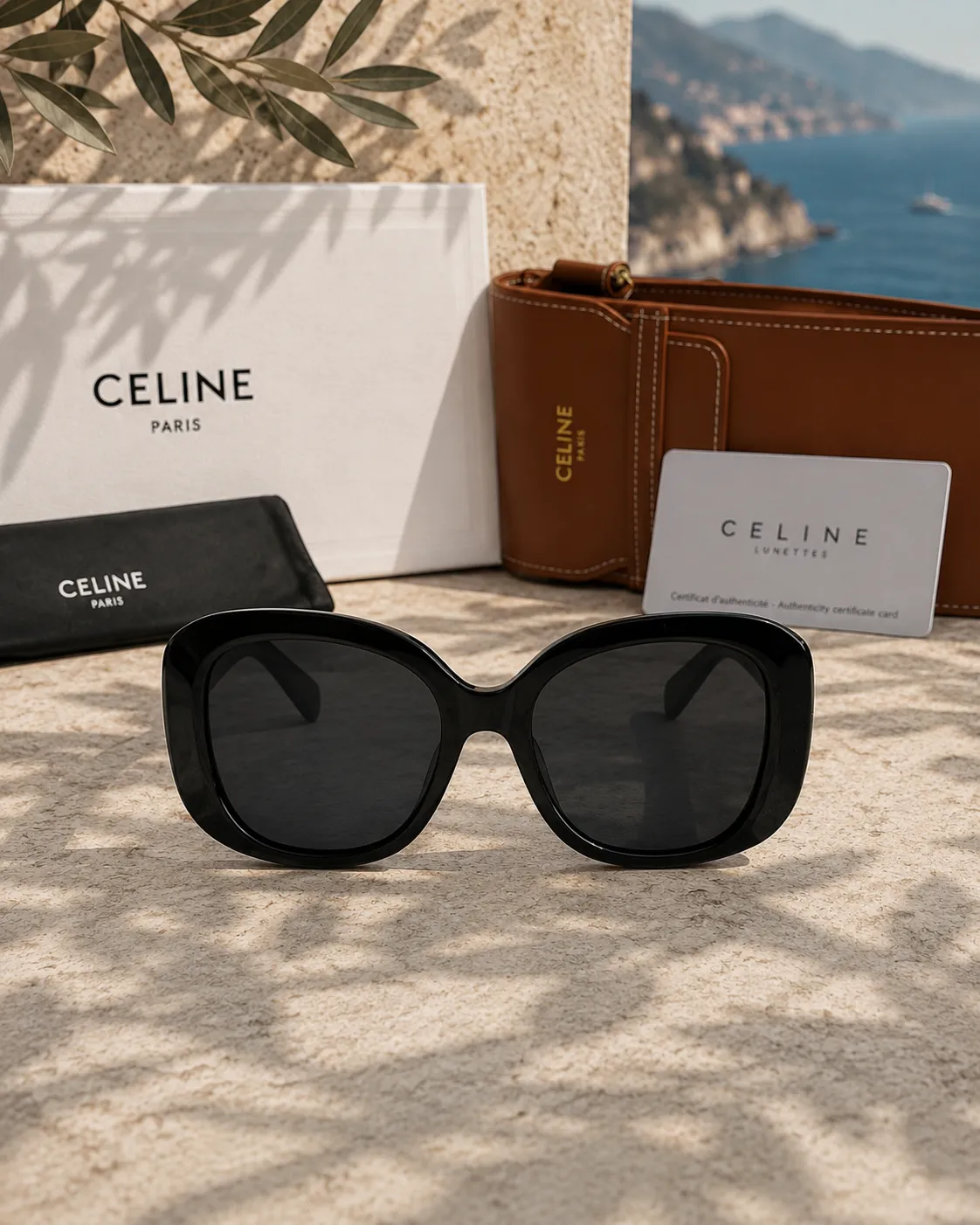 Celine Celine Triomphe Maxi Oval Siyah Kadın Güneş Gözlüğü