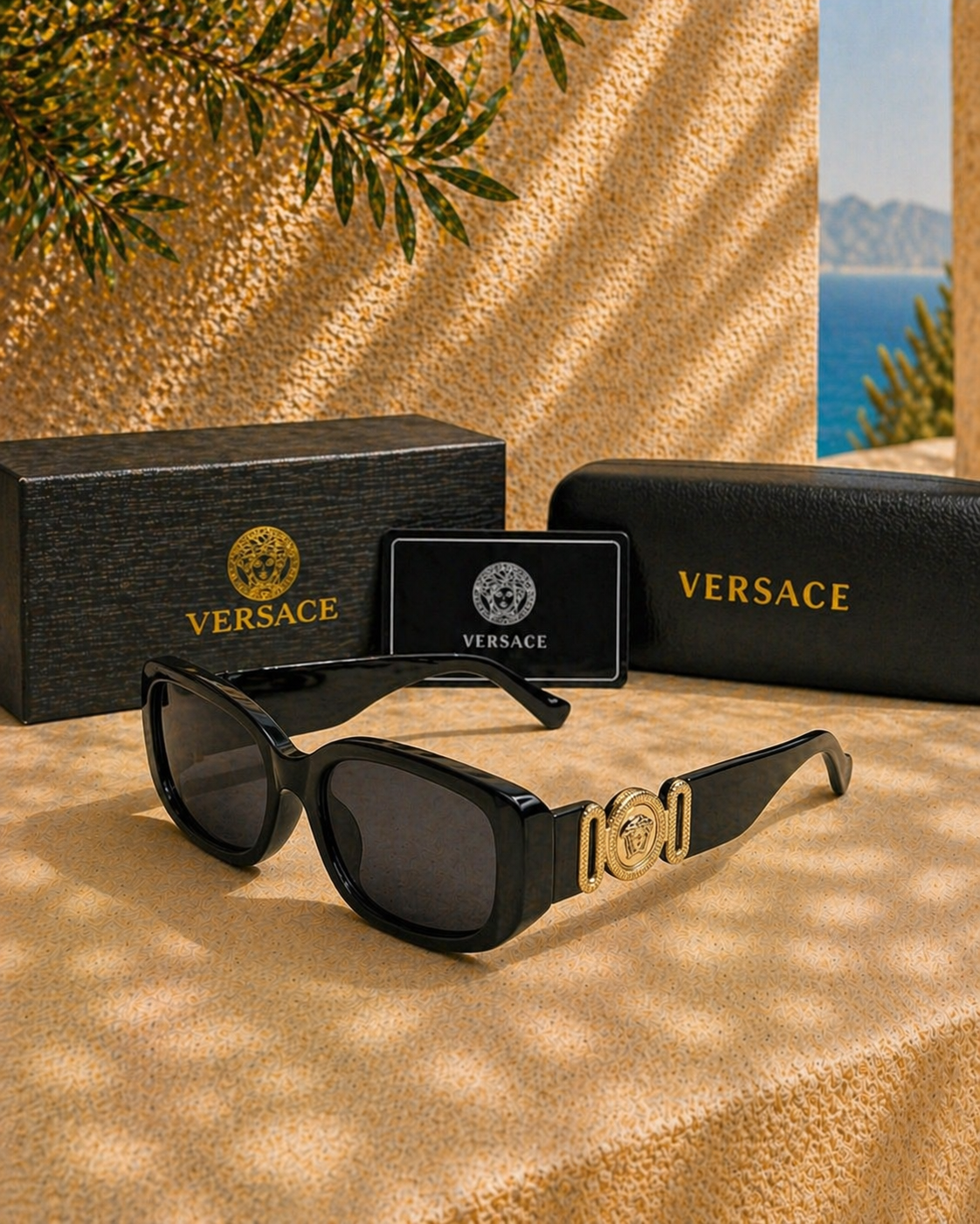 Versace Versace Biggie VE4361 GB1/87 Medusa Detaylı Unisex Güneş Gözlüğü