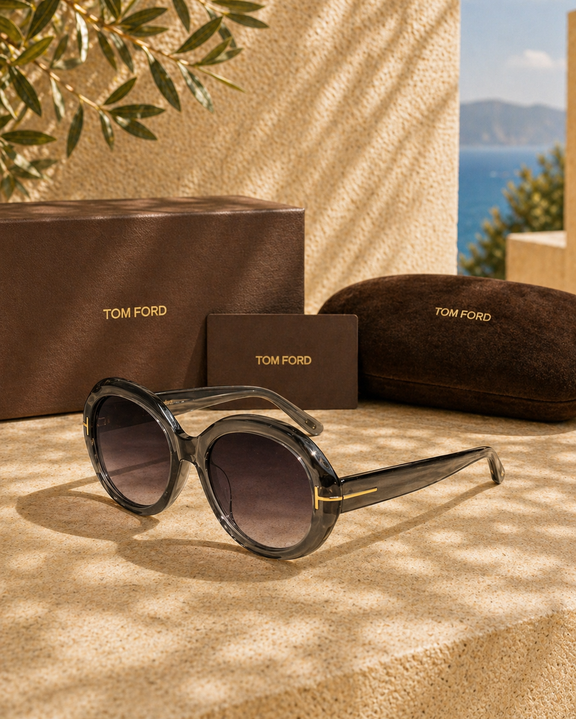 TOM FORD Tom Ford T Logolu Oversized Yuvarlak/Kelebek Kadın Güneş Gözlüğü