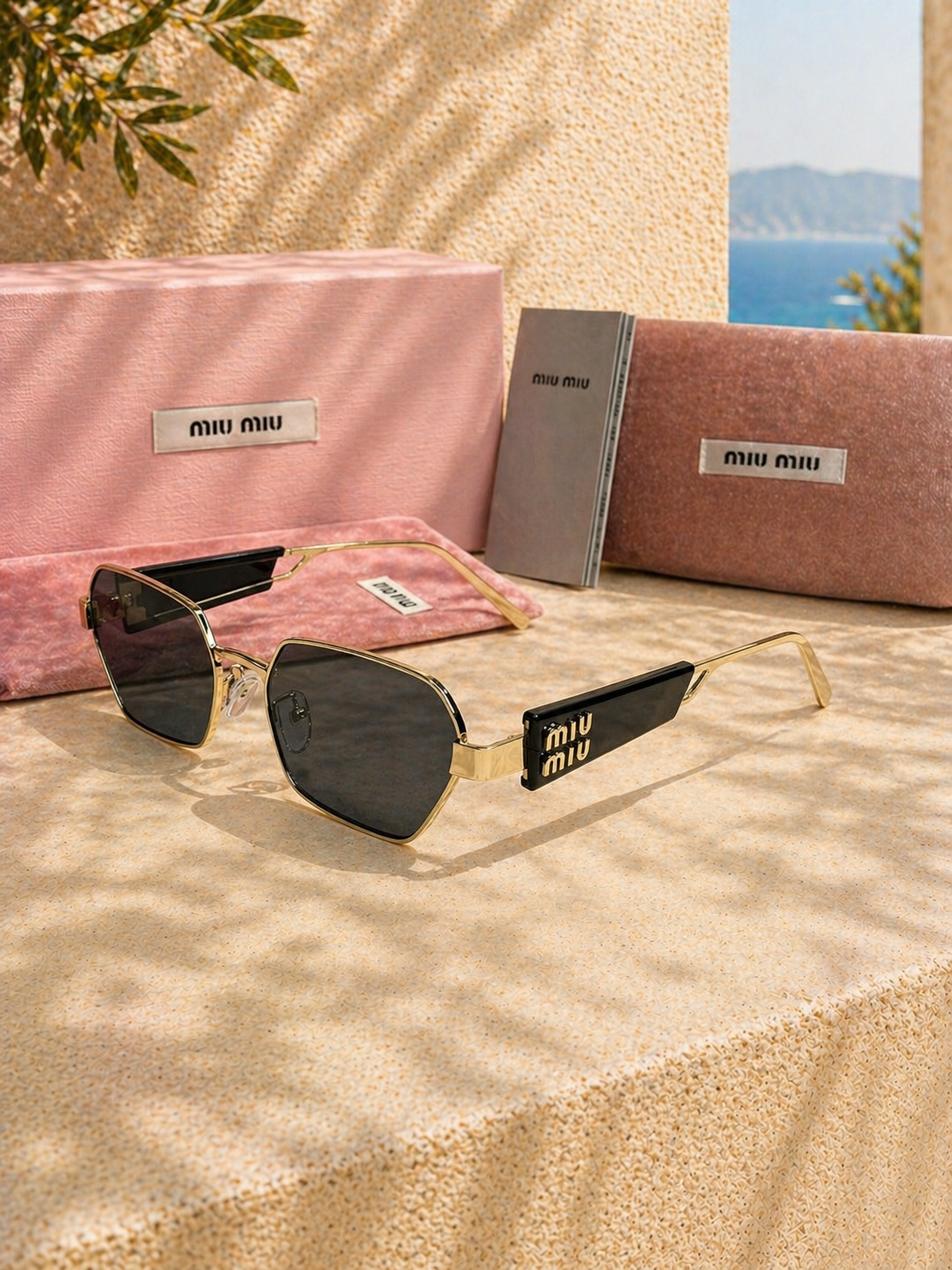 Miu Miu Miu Miu MU 53WS ZVN5S0 58 Geometrik Kadın Güneş Gözlüğü