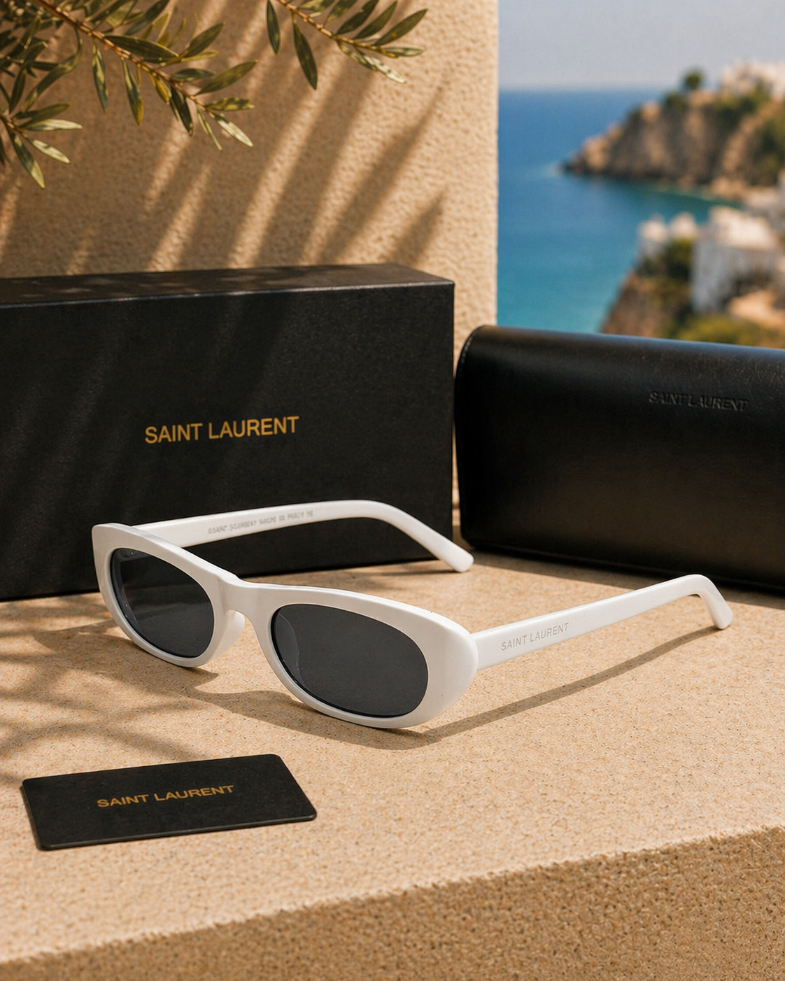 Saint Laurent SL 557 Shade Beyaz Oval Kadın Güneş Gözlüğü