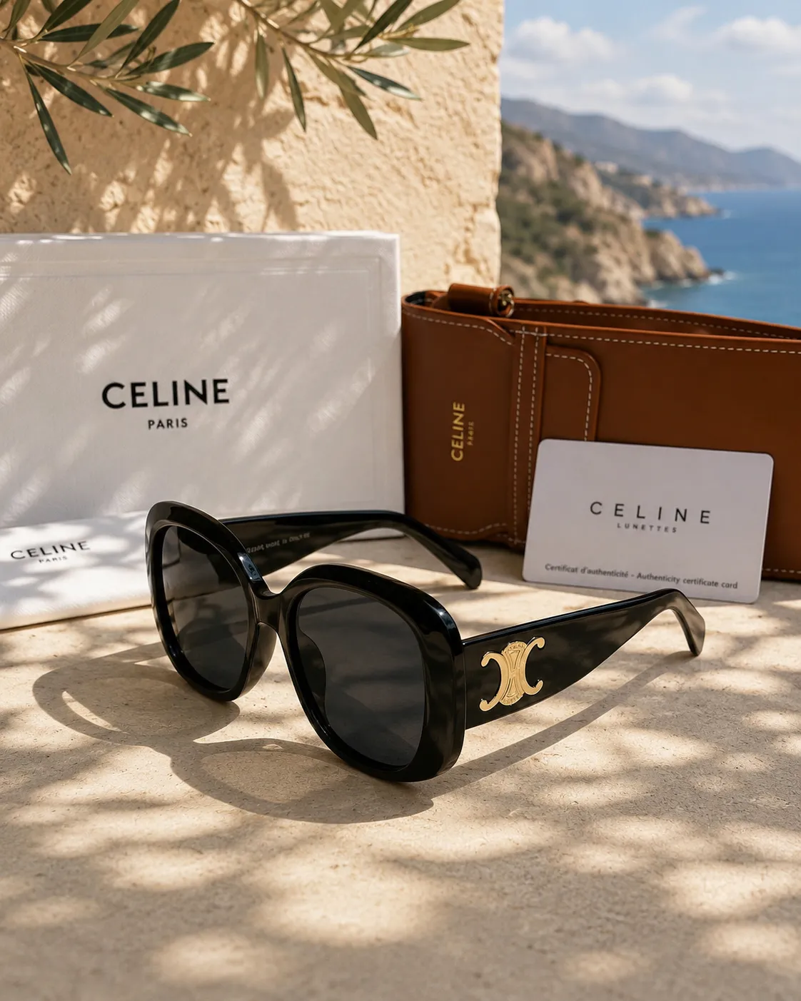 Celine Celine Maxi Triomphe Yuvarlak Kadın Güneş Gözlüğü Gold Logo