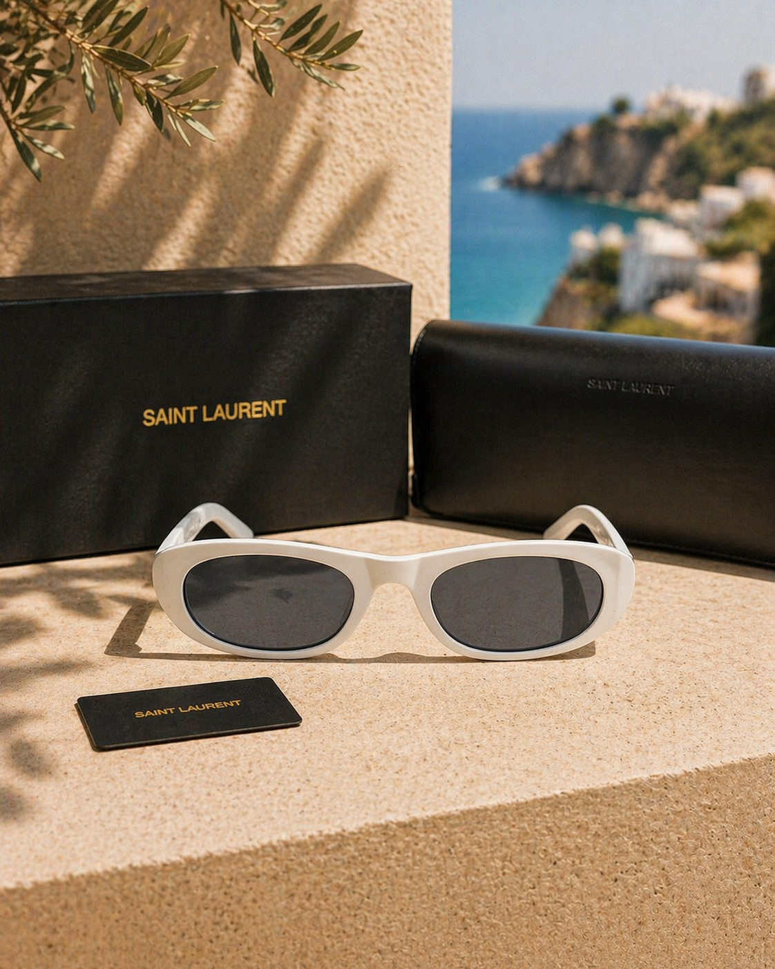 Saint Laurent Saint Laurent SL 557 Shade Beyaz Oval Kadın Güneş Gözlüğü