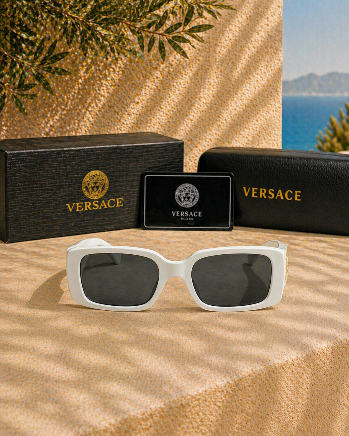 Versace Versace VE4476U 5459/87 Beyaz Dikdörtgen Kadın Güneş Gözlüğü