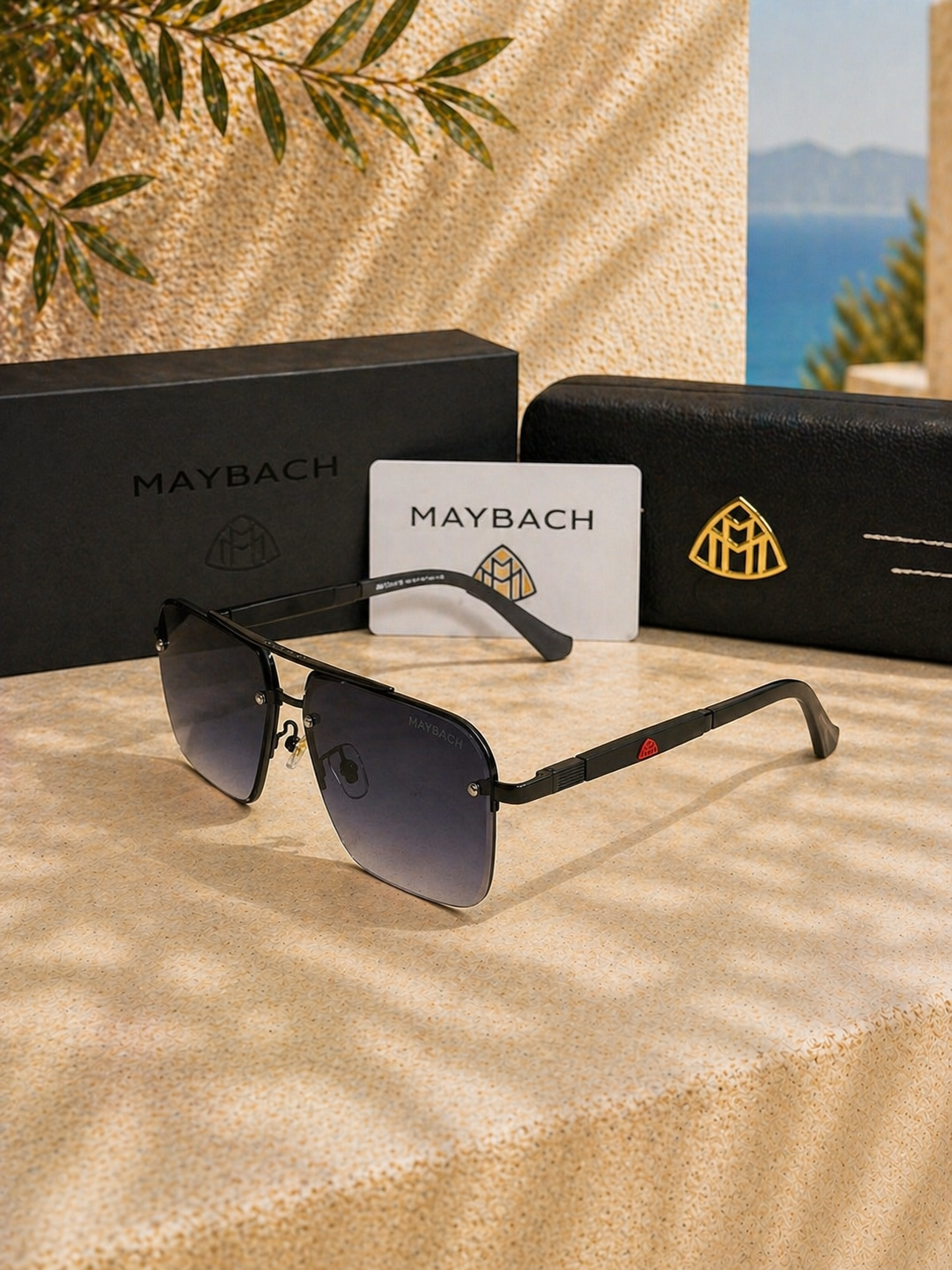 Mybach Maybach Rimless Dikdörtgen Unisex Güneş Gözlüğü