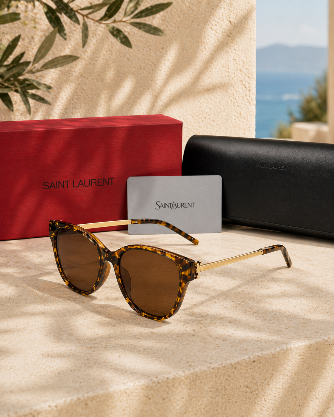 Saint Laurent Saint Laurent Havana Cat Eye Kadın Güneş Gözlüğü