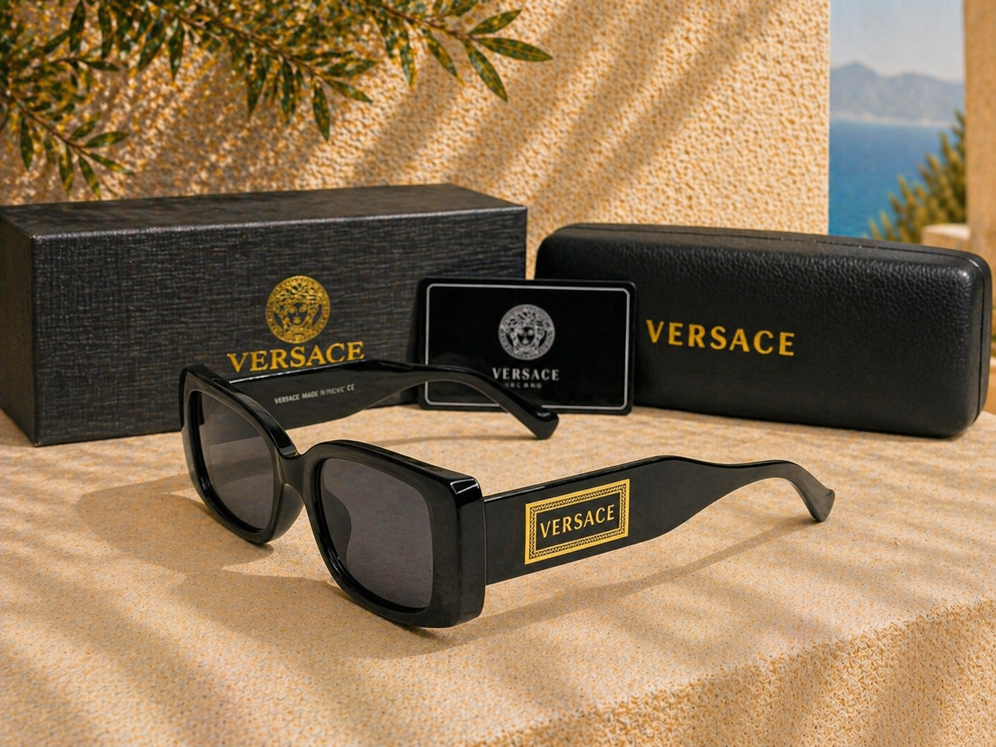 Versace Versace Altın Logolu Siyah Kadın Güneş Gözlüğü